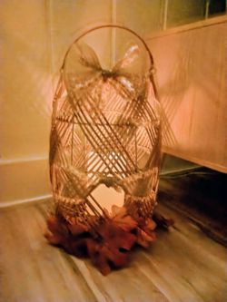 Beautiful Fall Candlelit Floral Indoor/Outdoor Lantern