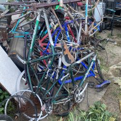 Bunch Of Old Bike Bicycle Parts