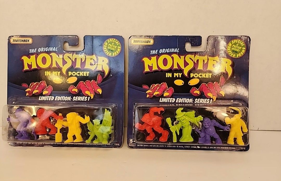 Vtg Lot of 2 MONSTERS IN MY POCKET 4 Pack Series 1 NEW 1990