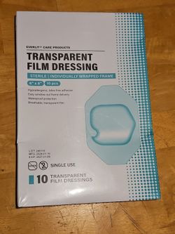 New Sealed Pack of Everlit Transparent Film Dressings 6" x 8"