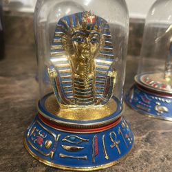Hand Painted Egyptian Sculptures Under Dome Statues
