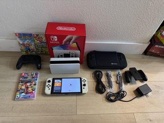 Nintendo Switch OLED White Bundle with Games