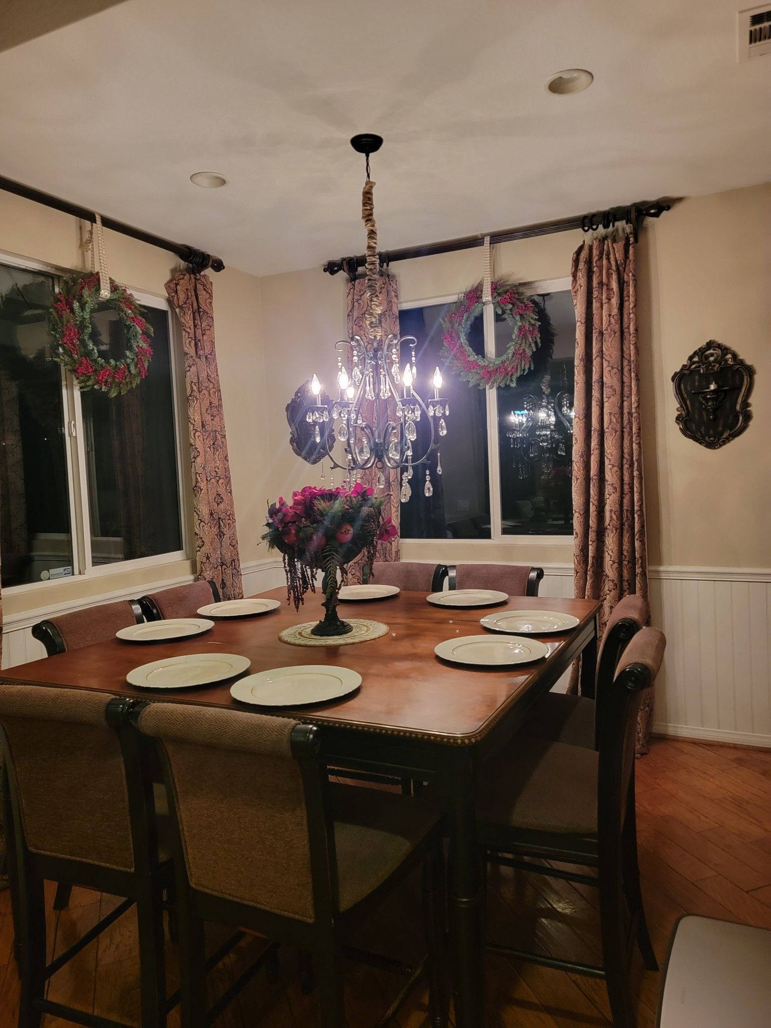 Breakfast Nook Bar Table with 8 Chairs