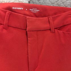 Old Navy High-Rise Pixie Skinny Orange Pants. Size 8