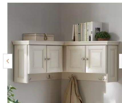 Brand New Off-White Walker Wooden Corner Wall Cabinet - $100 (Retails $199)
