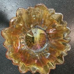Carnival glass bowl