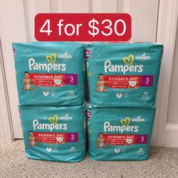 Pampers cruisers 360 size 3           4 for$30