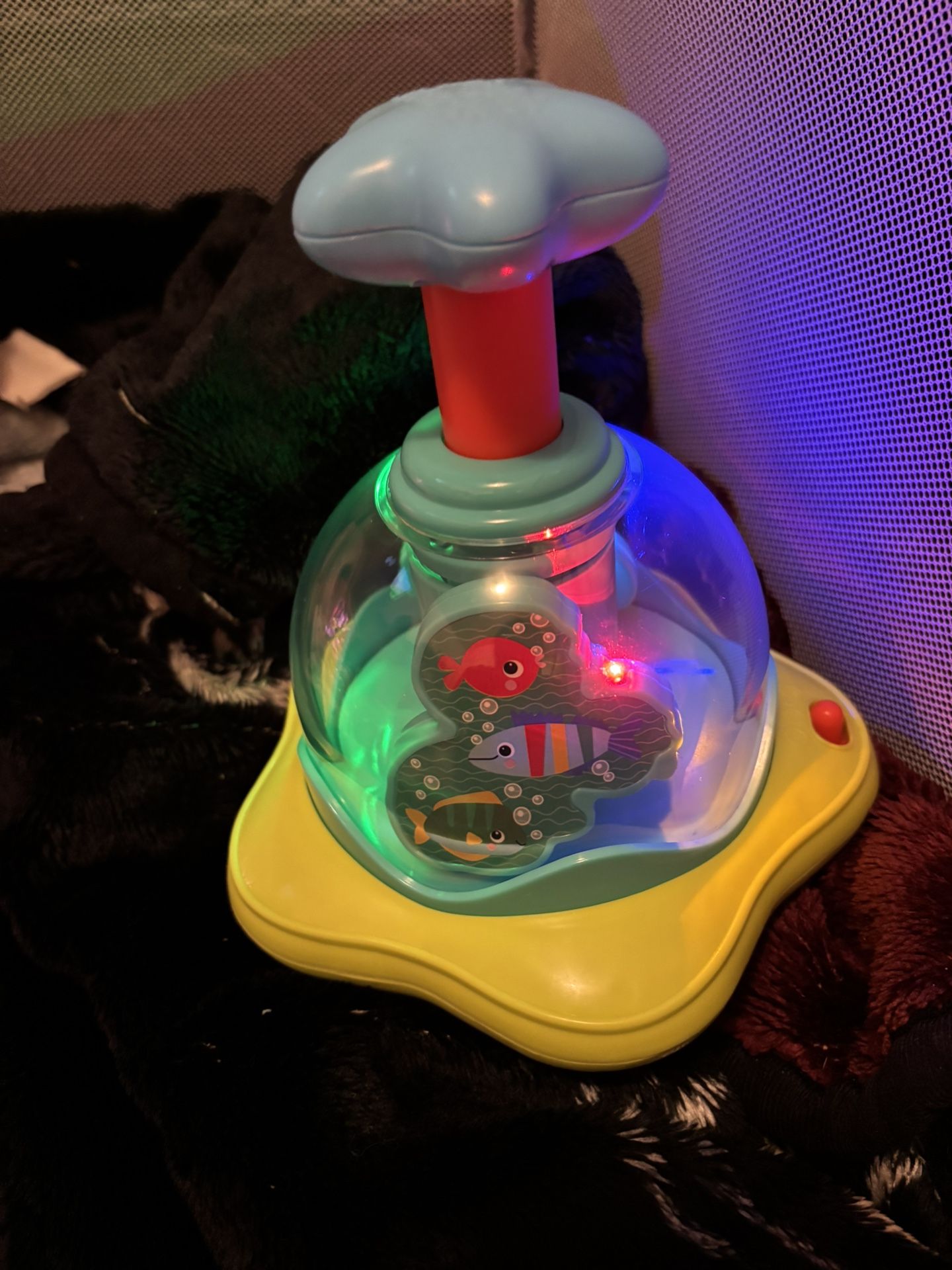 Bright Starts Press & Glow Spinner Baby Toy with Lights and Sounds