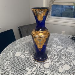 vintage mira vase 24 kt gold paint