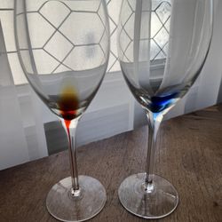 Wine Glass His & Hers Colored Set Glasses