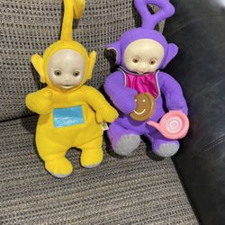 2 Vintage Teletubbies 14 Inches Tall.