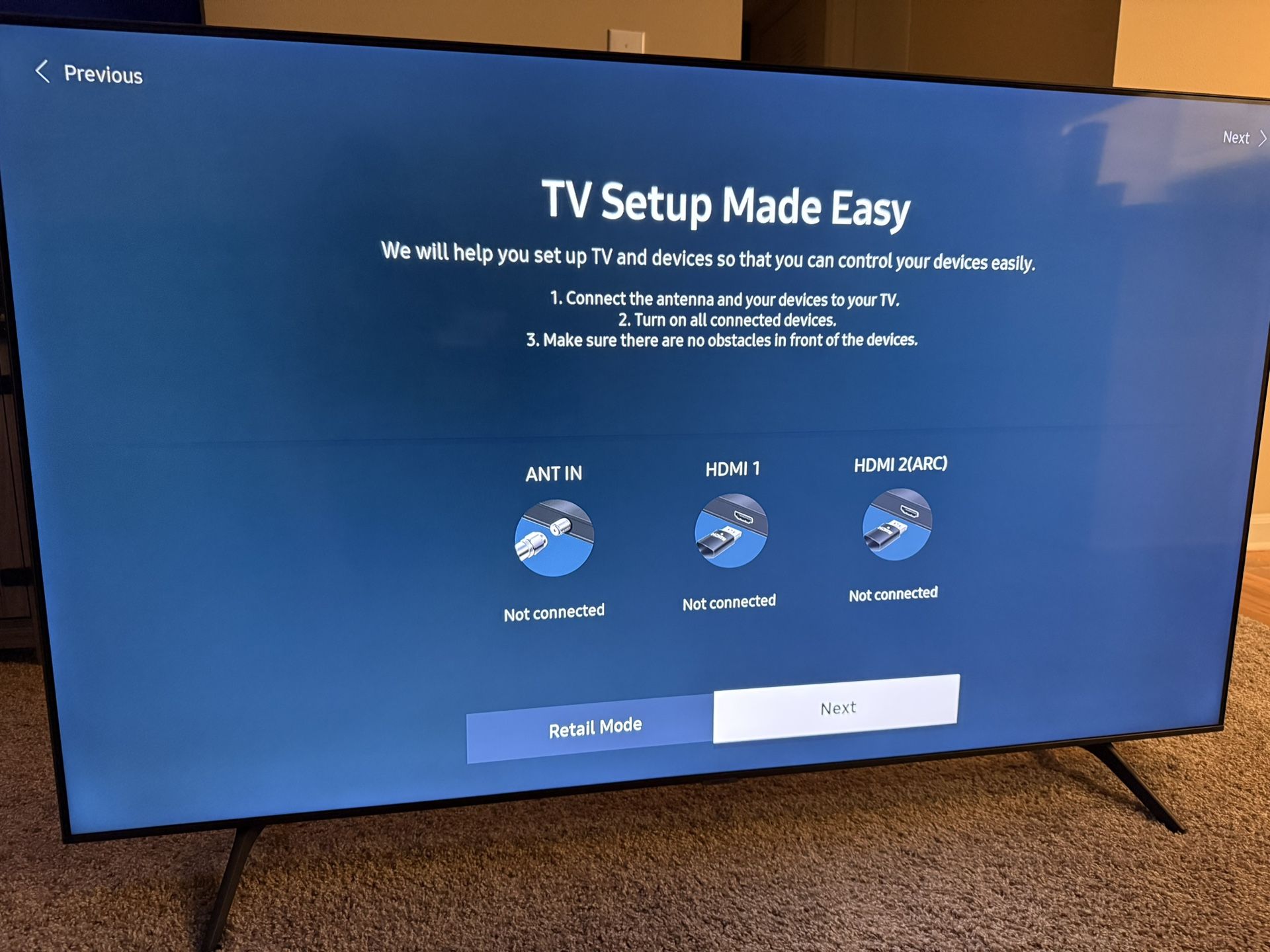 Samsung 65in Crystal UHD Smart TV