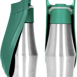 Dog Water Bottle Dispenser，Pet Hiking Travel with Cup Stainless Steel Dog Out Water Cup Leak-Proof Outdoor Water Bottle Walking Dog Portable Travel Do