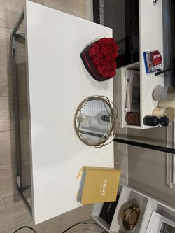 White & Chrome Coffee Table