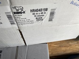 8 Roll Box of Black Plastic Garbage Bags and Can Liners