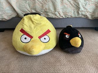 Vintage 2010 Angry Birds Plush Set (Chuck & Bomb) - High Quality
