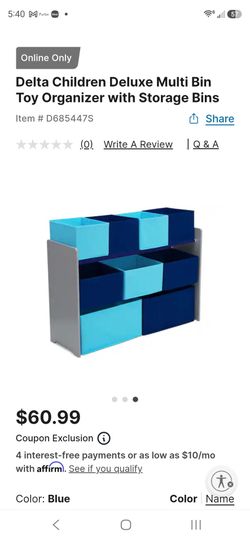 Delta Children Deluxe Multi Bin Toy Organizer with Storage Bins