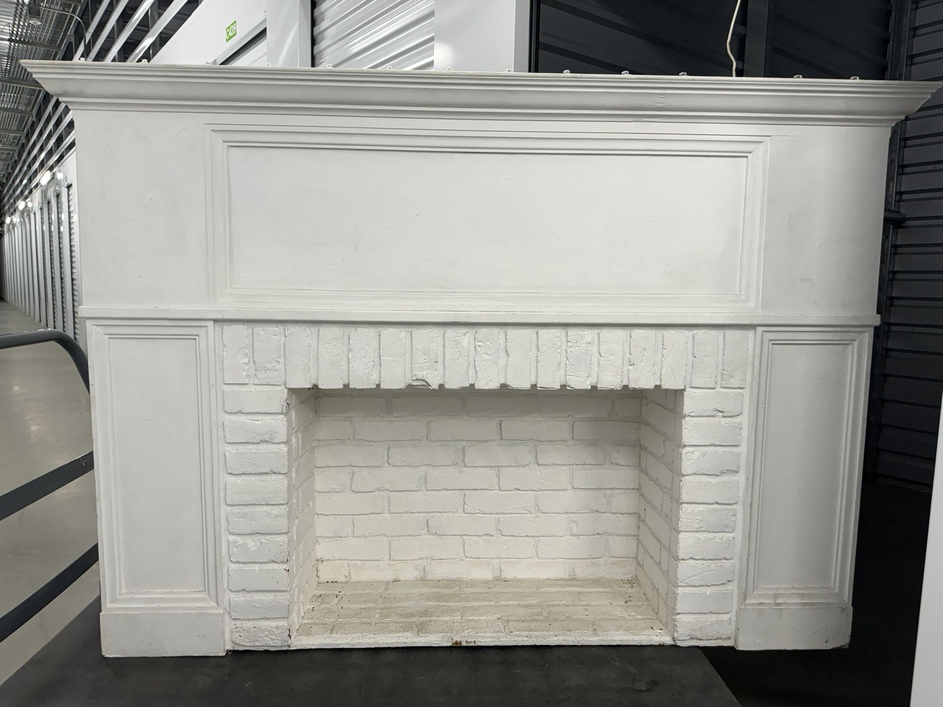 Faux White Fireplace
