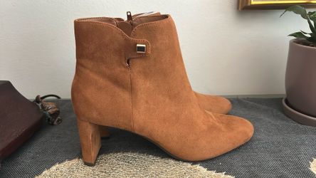 New! Alfani Women’s Dress Booties. Brown Faux Suede,  Size 8.5