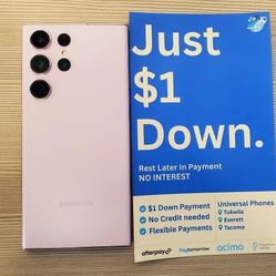 Samsun Galaxy S23 Ultra 128gb Unlocked FREE Smartwach/ Headphones. Pay $1 Today Rest in payments. NO CREDIT NEEDED FINANCING 