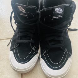 RARE VANS Sk8-Hi PRO BMX Demolition Men's  Black/White Leather Hi Top