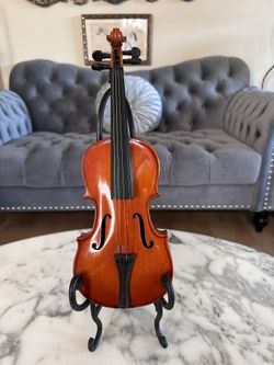 Violin Decor With Wrought Iron Stand