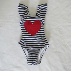 New Girls 12 Months Heart Swimsuit