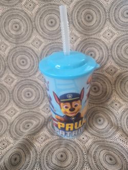 Paw Patrol cup w/ straw