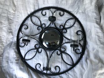 Black metal candle holder metal