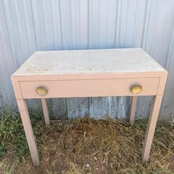 Vintage Metal Desk Or Entry Piece 