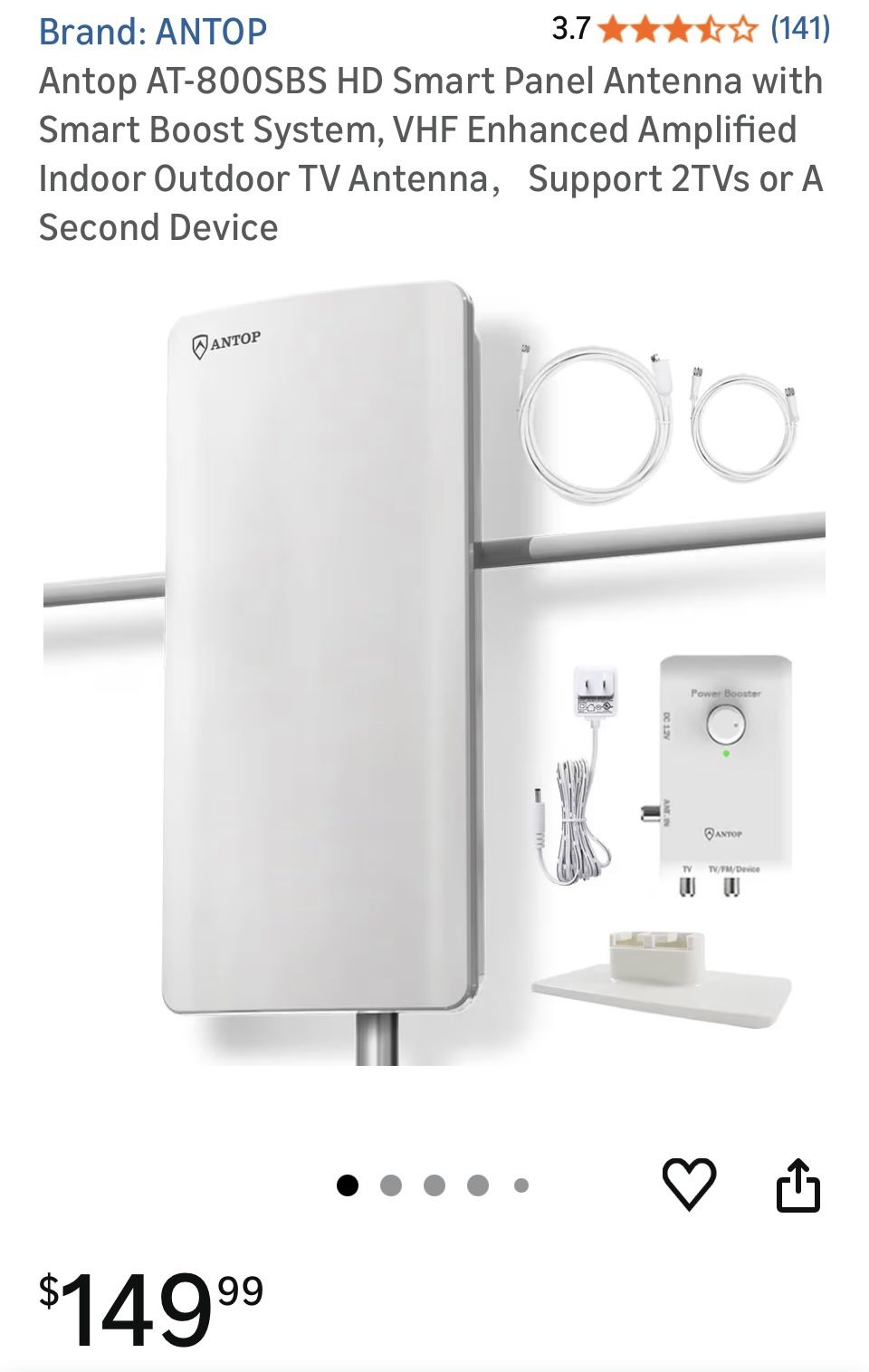 Amplified antenna 85 Mile Range