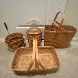 Longaberger Basket Set Including Two Christmas Special Edition 