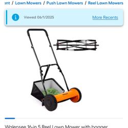 Walensee 16-in 5 Reel Lawn Mower with Bagger