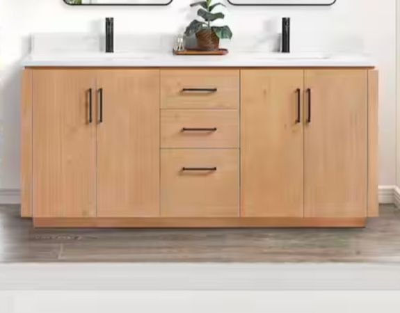 San 72 in.W x 22 in.D x 33.8 in.H Double Sink Bath Vanity