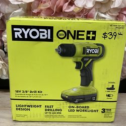 RYOBI ONE+ 18V Cordless 3/8 in. Drill/Driver Kit with 1.5 Ah Battery and Charger