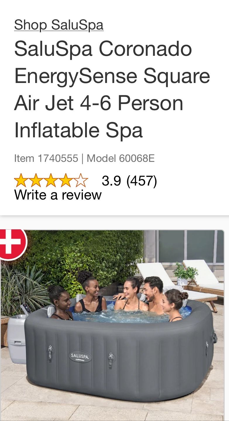 SaluSpa Coronado 4-6 Person Inflatable Spa
