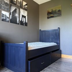 Bed frame + Mattress + Dresser Storage Set 