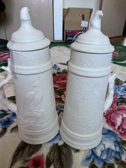 Ceramic Bisque You Paint Bald Eagle And Bird Stein Tankard Collectible Ready To Paint .