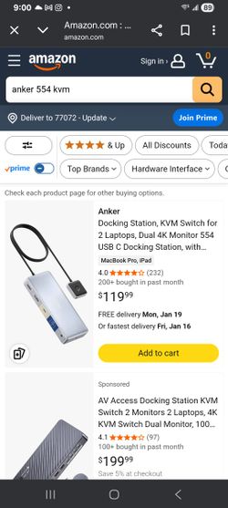 Anker 554 USB- C Docking Station (KYM Switch)