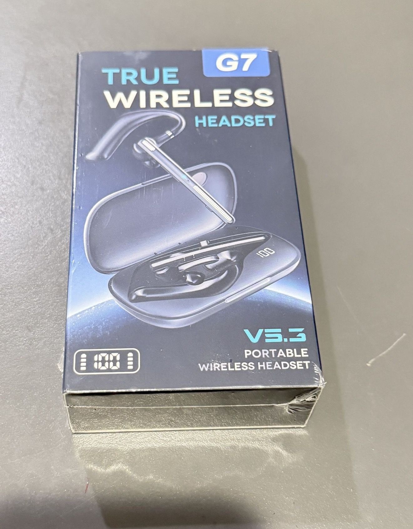 Brand new Bluetooth Headset V5.3, Wireless Earpiece with 500mAh Charging Case Hand-Free Headphones Noise Canceling Mic for Office/Driving/Business