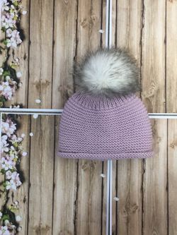 Hand knitted hat with Pom Pom
