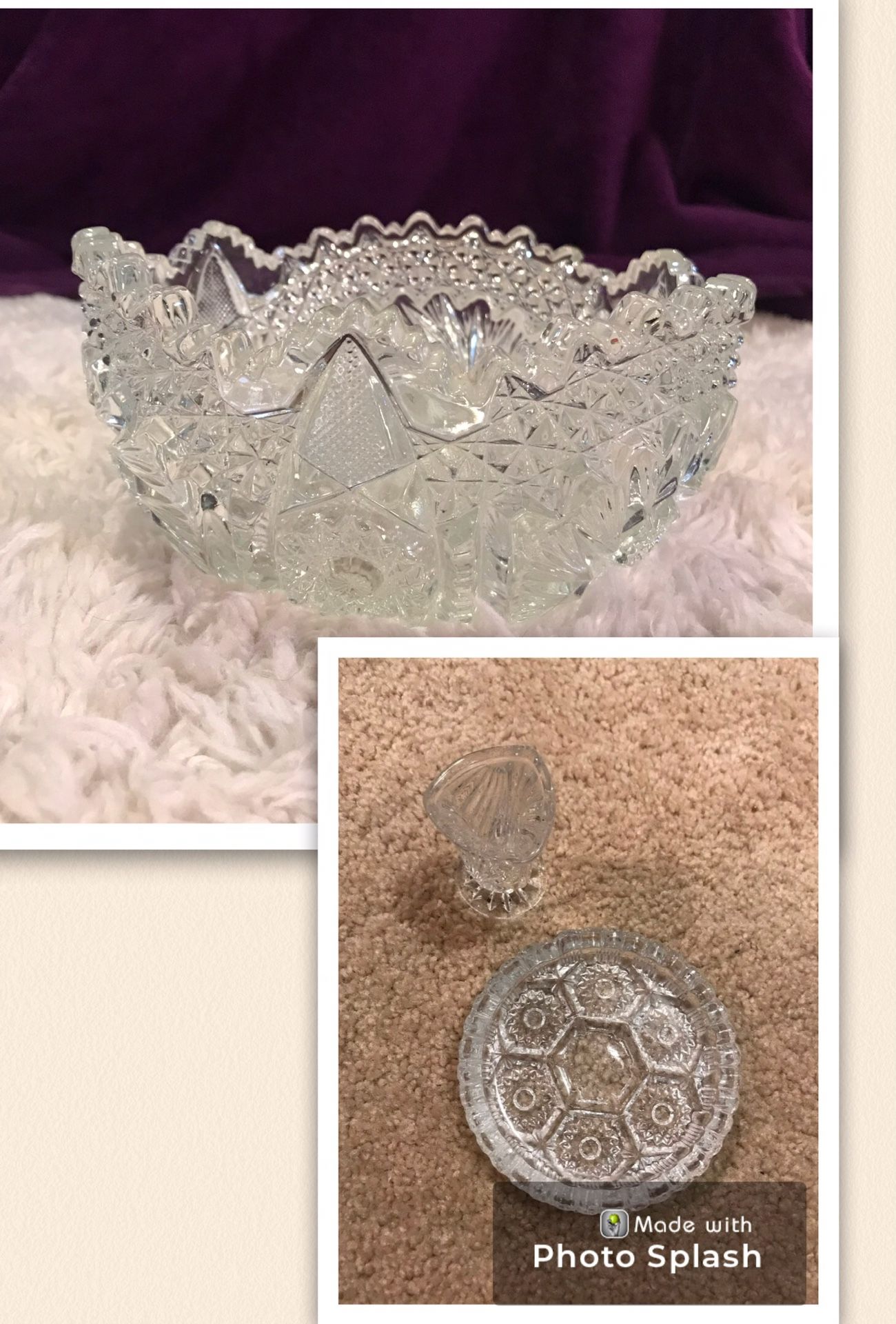 Crystal Or Glass Bowl, Ashtray And Vase