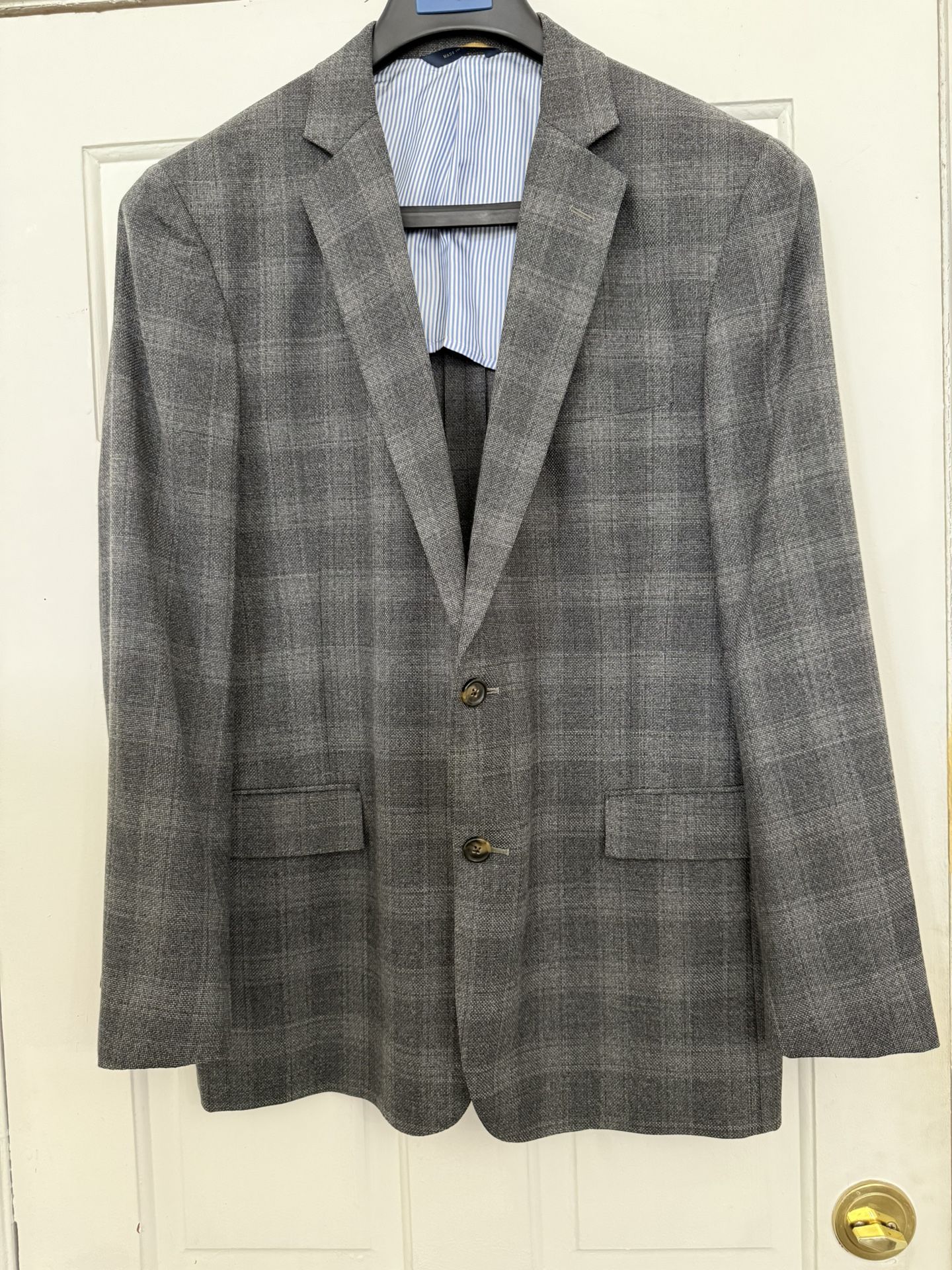 Brooks Brothers Regent Gray Windowpane Plaid Reda Wool Sportcoat Blazer 43R
