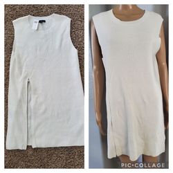 NWT Banana Republic Women M White Sleeveless Knit Fit Flare Dress NEW tunic

Brand new with tags,  size Medium M

White knit dress / tunic featuring a