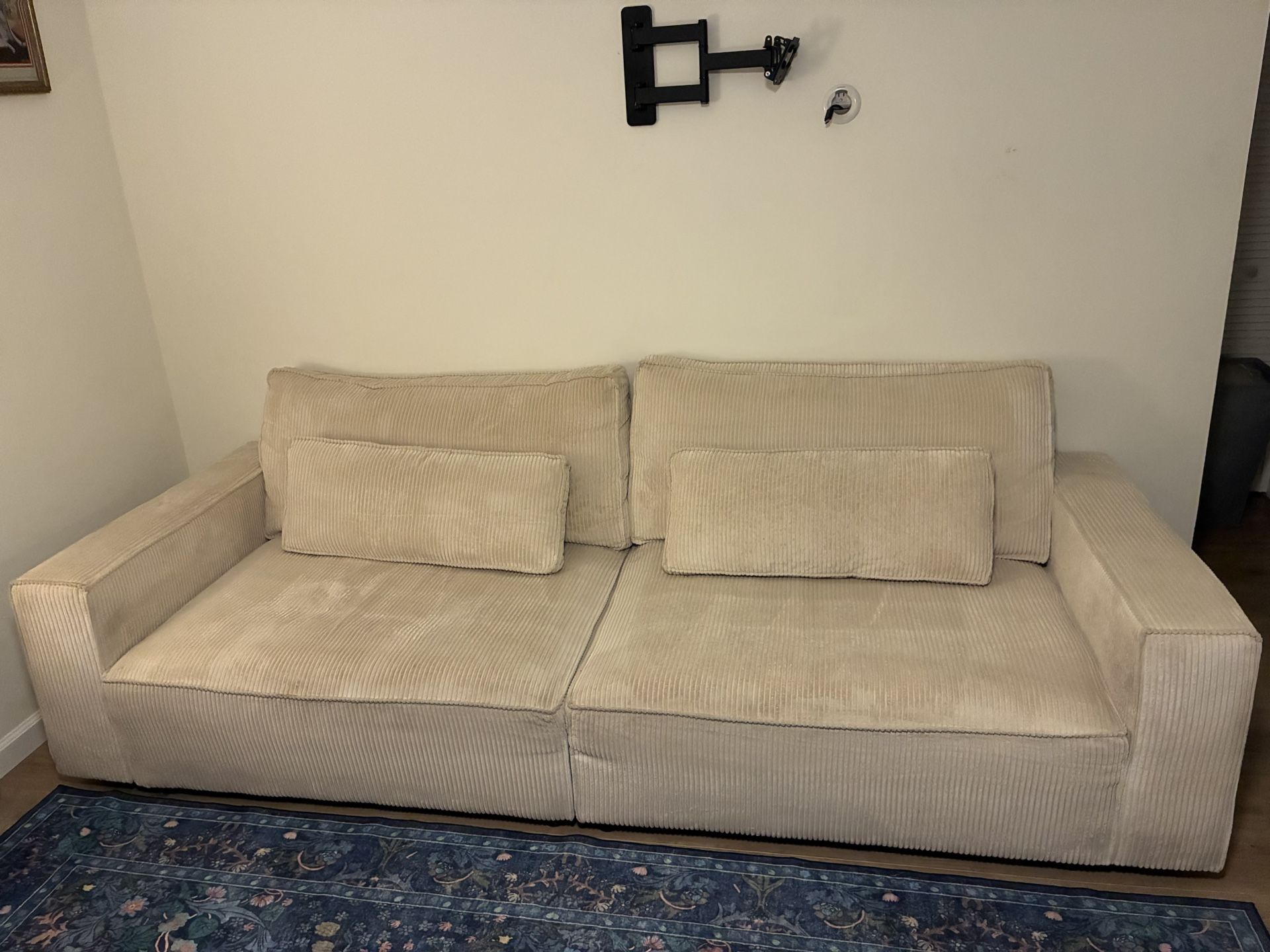 Ivory Corduroy Couch