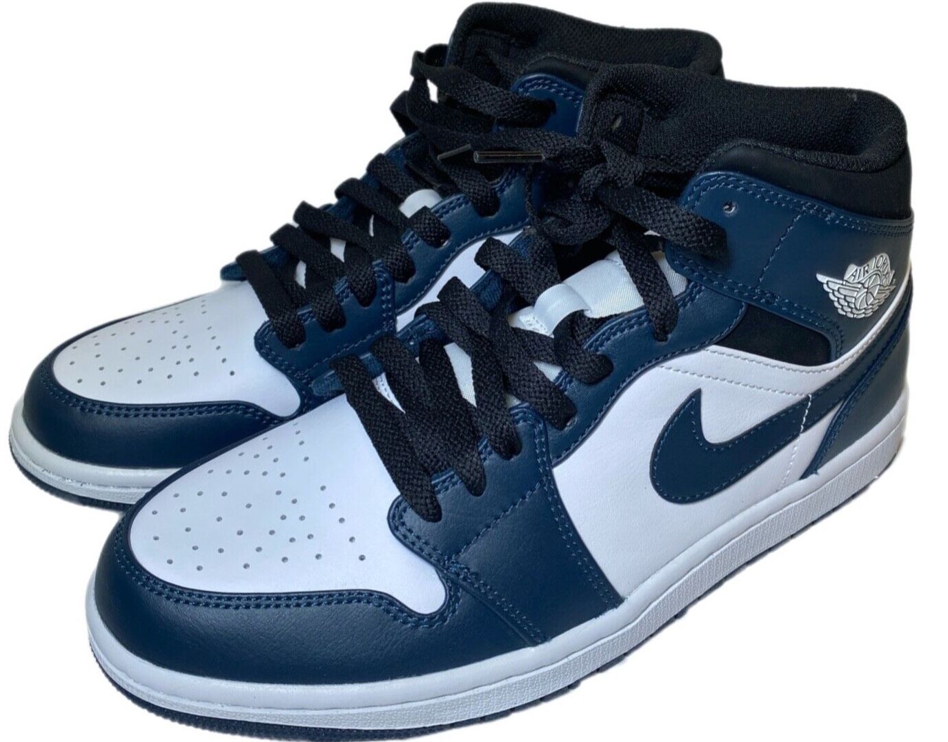Air Jordan 1 Mid Armory Navy White 554724-411 men's sneakers shoes 8.5 US w/BOX sport athletic basketball Mid Top