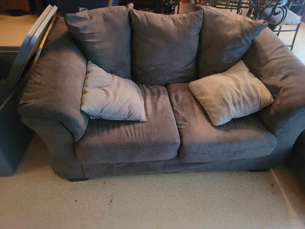 Selling 3 Grey Couches 1 Ottoman 1 Fold Out Couch Bed