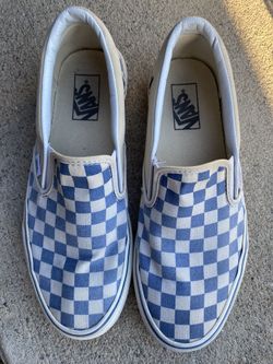 Blue/White Checkered Vans Shoes Mens 8.5 Womens 10