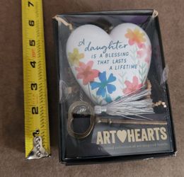 Art Hearts Daughter Blessing Heart Figurine with Key