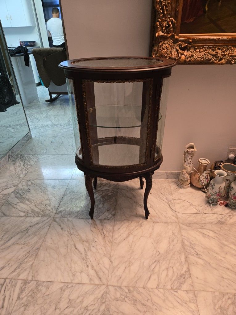 Round ANTIQUE Curio Cabinet